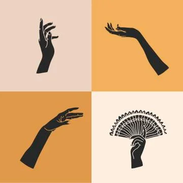 Hand drawn vector abstract stock flat graphic illustration with logo elements Stock Illustration