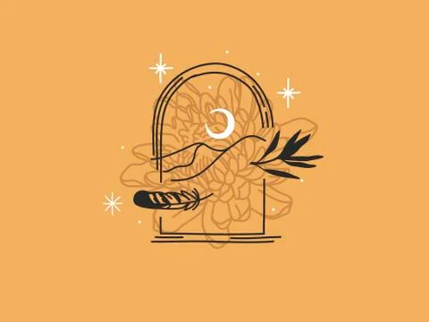 Hand drawn vector abstract stock flat graphic illustration with logo elements イラスト素材