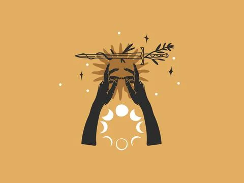 Hand drawn vector abstract stock flat graphic illustration with logo elements Stock Illustration