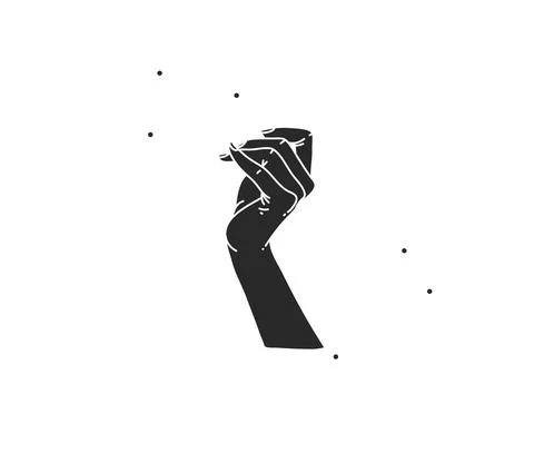 Hand drawn vector abstract stock flat graphic illustration with logo elements Stock Illustration