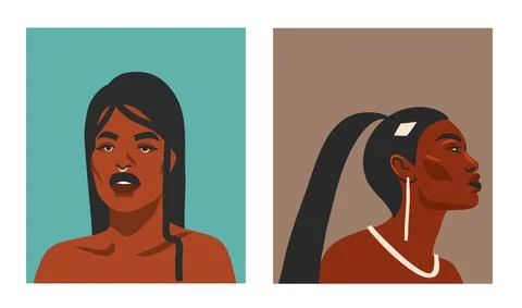 Hand drawn vector abstract stock flat graphic illustrations with ethnic bohemian Stock Illustration