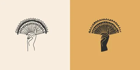 Hand drawn vector abstract stock flat graphic illustration with logo elements Stock Illustration