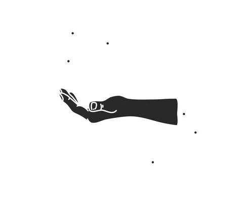 Hand drawn vector abstract stock flat graphic illustration with logo elements Stock Illustration