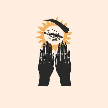 Hand drawn vector abstract stock flat graphic illustration with logo element Stock Illustration