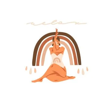 Hand drawn vector abstract stock graphic bohemian clipart illustration with Stock Illustration