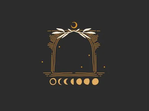Hand drawn vector abstract stock flat graphic illustration with logo elements イラスト素材