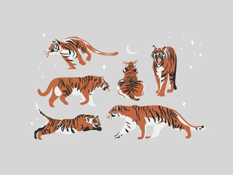 Hand drawn vector abstract stock graphic illustration collection set with beauty イラスト素材