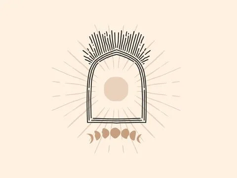 Hand drawn vector abstract stock flat graphic illustration with logo elements Illustrazione stock