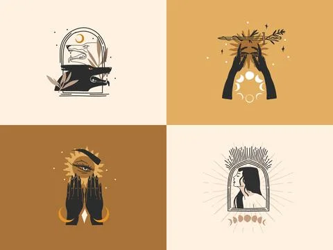 Hand drawn vector abstract stock graphic illustration with logo elements Illustrazione stock
