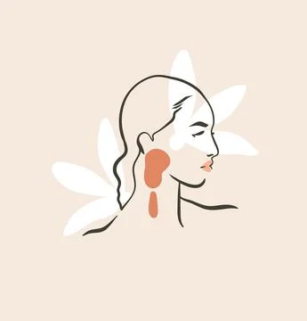 Hand drawn vector abstract stock flat graphic contemporary line art,aesthetic Stock Illustration