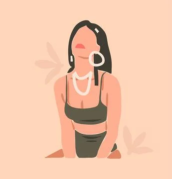 Hand drawn vector abstract stock flat graphic contemporary aesthetic fashion Stock Illustration