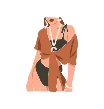 Hand drawn vector abstract stock flat graphic contemporary aesthetic fashion Stock Illustration