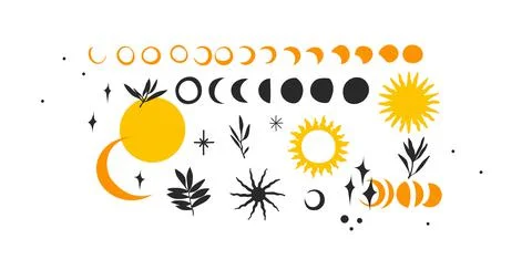 Hand drawn vector abstract stock flat graphic illustrations icons collection set 库存插图