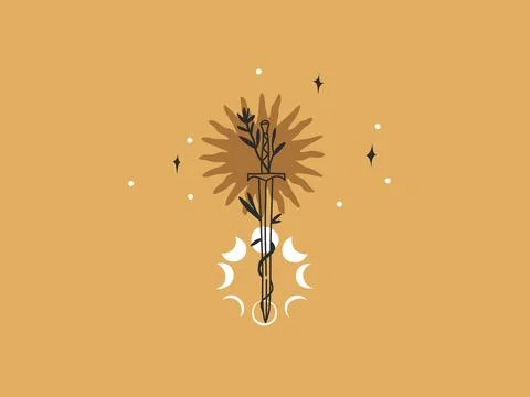 Hand drawn vector abstract stock flat graphic illustration with logo elements Stock Illustration