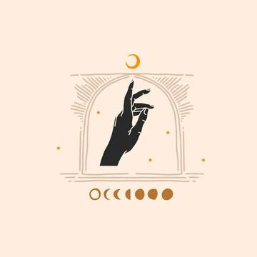 Hand drawn vector abstract stock flat graphic illustration with logo element Stock Illustration