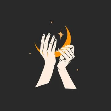 Hand drawn vector abstract stock flat graphic alchemy illustration with logo 库存插图