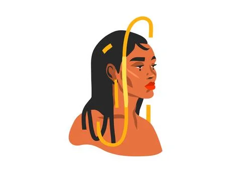 Hand drawn vector abstract stock flat graphic illustration with ethnic tribal Stock Illustration