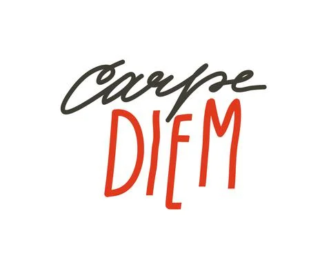 Hand drawn vector abstract stock graphic illustration with Carpe diem motivation Stock Illustration