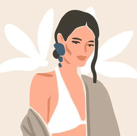 Hand drawn vector abstract stock flat graphic contemporary aesthetic fashion Stock Illustration