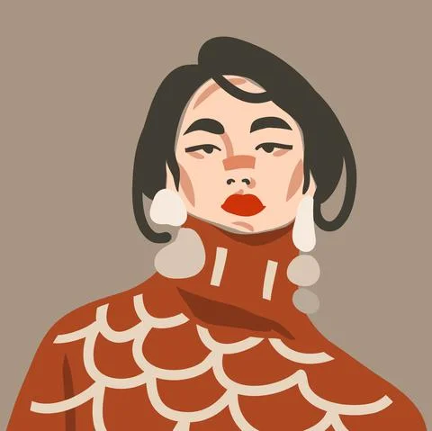 Hand drawn vector abstract stock flat graphic contemporary aesthetic fashion Stock Illustration