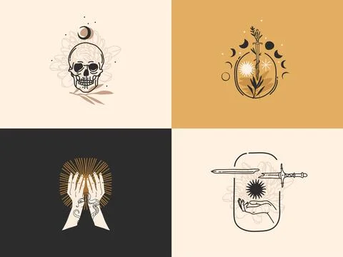 Hand drawn vector abstract stock graphic illustration with logo elements イラスト素材
