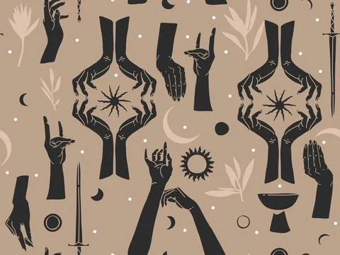 Hand drawn vector abstract stock graphic illustration sketch seamless pattern Stock Illustration