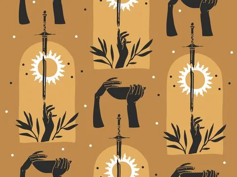 Hand drawn vector abstract stock graphic illustration sketch seamless pattern Stock Illustration