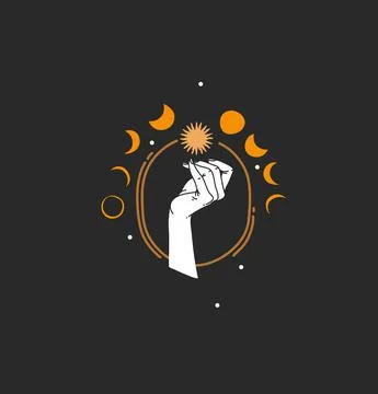 Hand drawn vector abstract stock flat graphic illustration with branding logo Stock Illustration