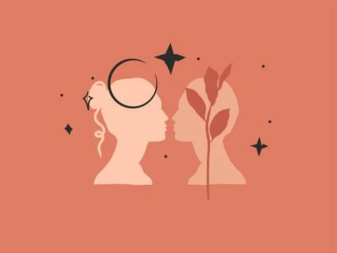 Hand drawn vector abstract stock flat graphic illustration with logo,bohemian Ilustración de archivo