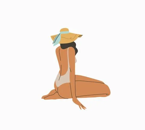 Hand drawn vector abstract stock graphic summer time cartoon,minimalistic style Stock-Illustration