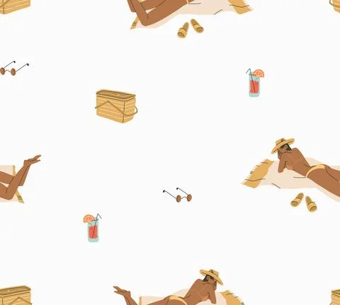 Hand drawn vector abstract stock graphic summer time cartoon,minimalistic style Stock Illustration