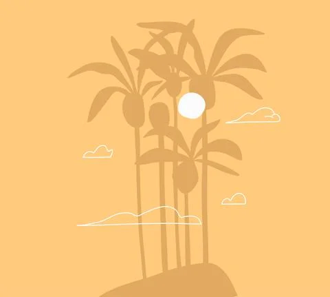 Hand drawn vector abstract stock graphic summer time cartoon,minimalistic Stock Illustration