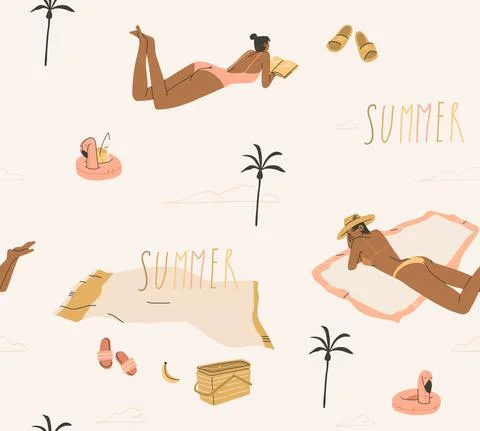 Hand drawn vector abstract stock graphic summer cartoon,minimalistic Stock Illustration