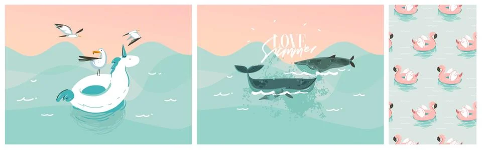 Hand drawn vector abstract stock graphic summer cartoon,minimalistic Stock Illustration