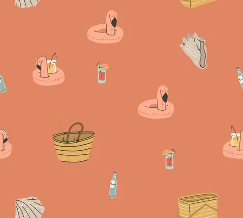 Hand drawn vector abstract stock graphic summer cartoon,creative modern Stock Illustration