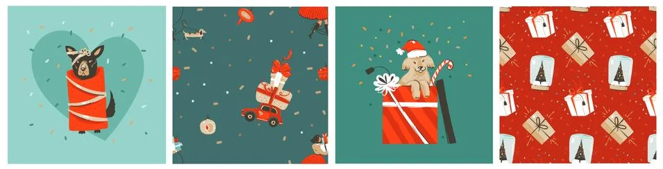 Hand drawn vector abstract stock graphic Merry Christmas and Happy New Year Stock Illustration
