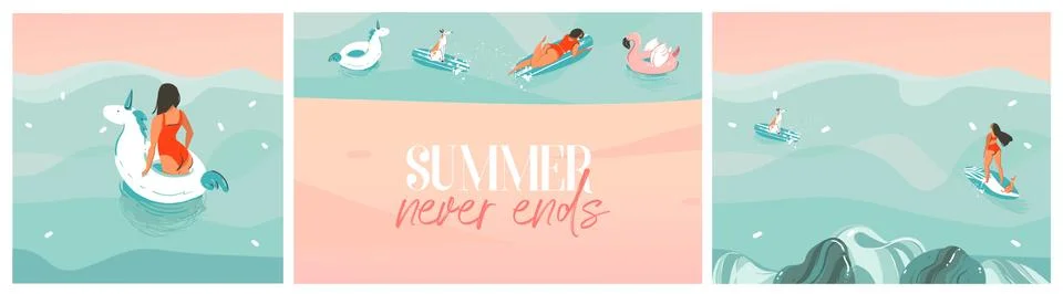 Hand drawn vector abstract stock graphic summer cartoon,minimalistic Stock Illustration