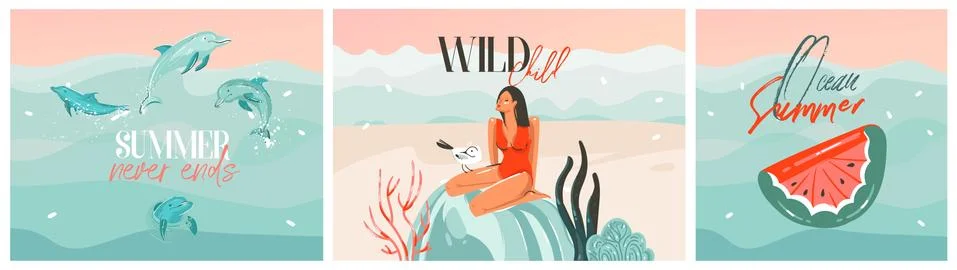 Hand drawn vector abstract stock graphic summer cartoon,minimalistic Stock Illustration