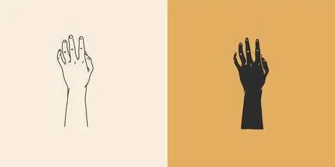 Hand drawn vector abstract stock flat graphic illustration with minimal logo Stock Illustration