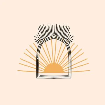 Hand drawn vector abstract stock flat graphic illustration with logo element Illustrazione stock