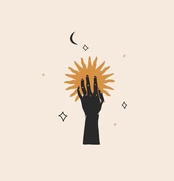 Hand drawn vector abstract stock flat graphic illustration with logo element Stock Illustration