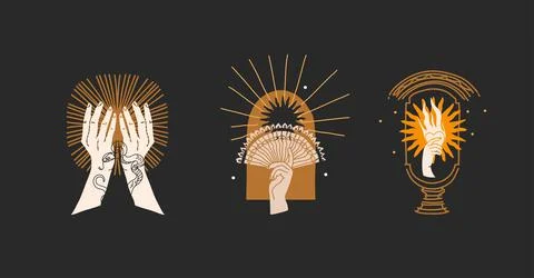 Hand drawn vector abstract stock flat graphic illustration with logo element Stock Illustration