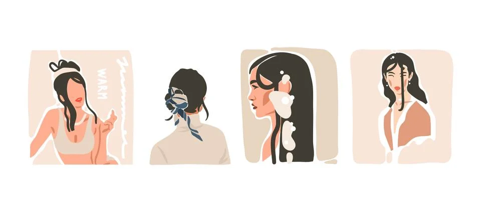 Hand drawn vector abstract stock flat graphic contemporary aesthetic fashion Stock Illustration