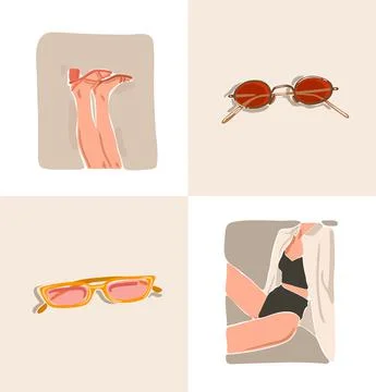 Hand drawn vector abstract stock flat graphic contemporary aesthetic fashion Stock Illustration
