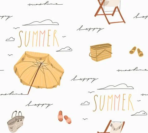 Hand drawn vector abstract stock graphic summer cartoon,creative modern 스톡 일러스트
