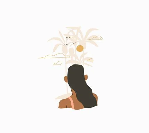 Hand drawn vector abstract stock graphic summer time cartoon,minimalistic style Stock-Illustration