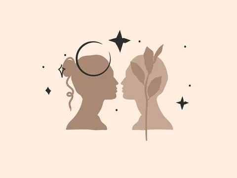 Hand drawn vector abstract stock flat graphic illustration with logo,bohemian Stock Illustration