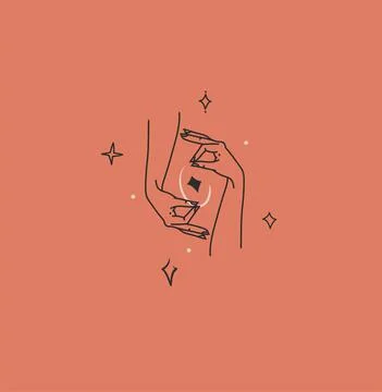 Hand drawn vector abstract stock flat graphic illustration with logo element Illustrazione stock