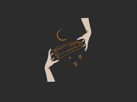 Hand drawn vector abstract stock flat graphic illustration with logo element Stock Illustration