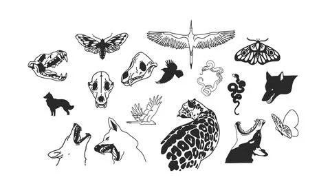 Hand drawn vector abstract stock flat graphic illustrations collection set with Stock Illustration